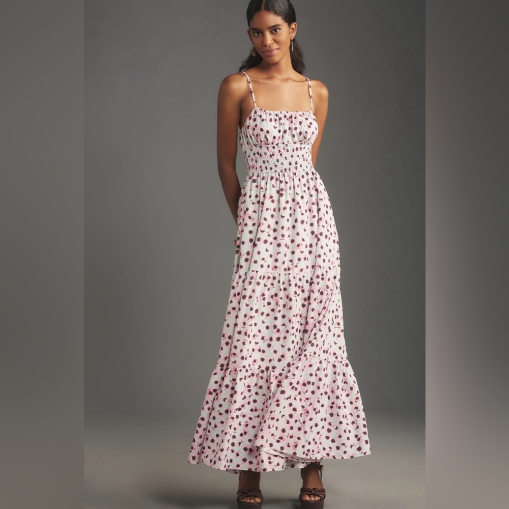 Hutch Floral Sleeveless Square-Neck A-Line Maxi Dress